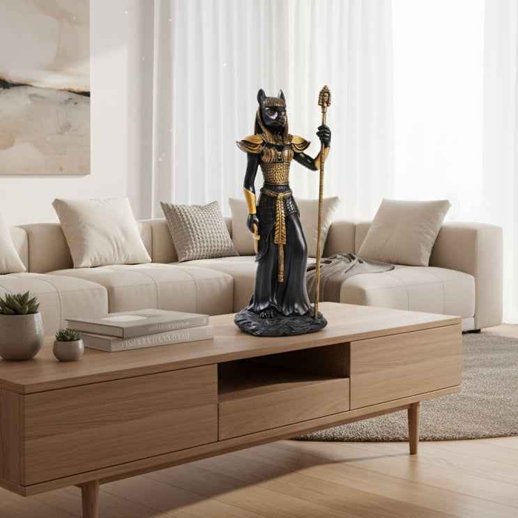 Bastet Cat Statue - Elegant Egyptian Inspired Home Decor