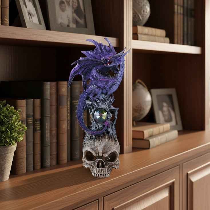 Purple Dragon On Skull
