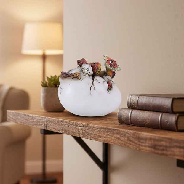 Red Dragon Breaking Out of Egg - Captivating Decor for Fantasy Lovers