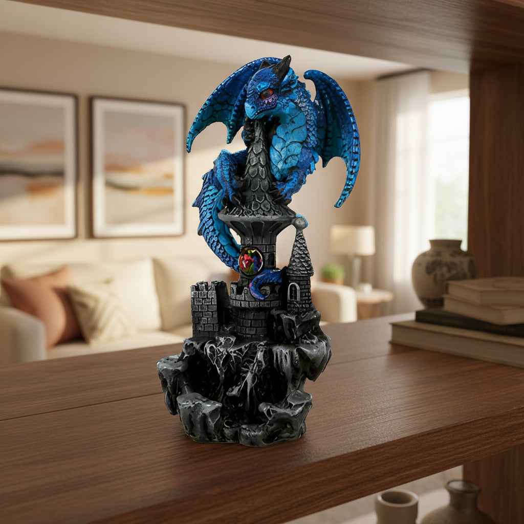 Small Blue Guardian Dragon Castle