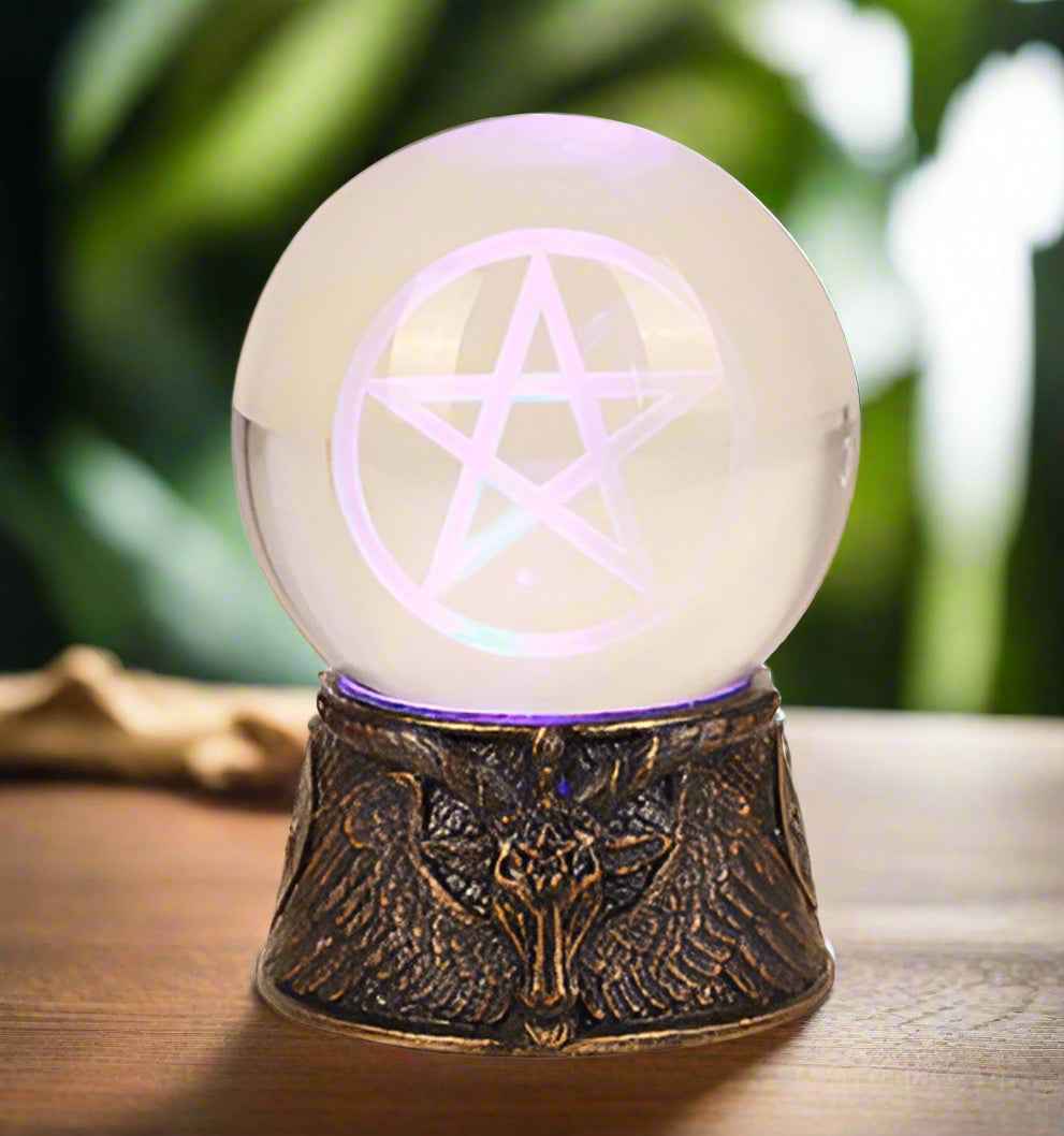 Baphomet LED Ball with Pentagram inside Ball