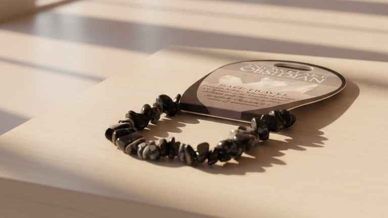 Snowflake Obsidian Safe Travel Bracelet for Protection and Peace of Mind