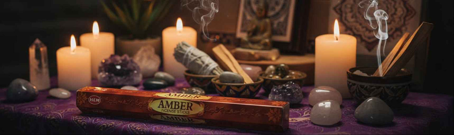 Hem Hexagon Amber Incense Sticks - Enchanting Fragrance for Blissful Moments