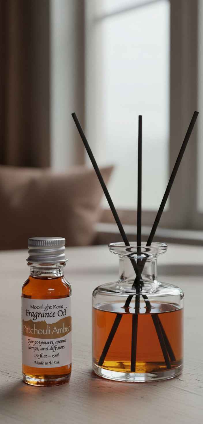 Moonlight Rose Patchouli Amber Aroma Oil - Enchanting Fragrance for Relaxation and Serenity