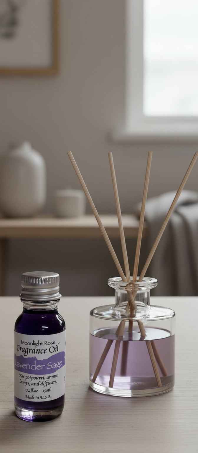 Moonlight Rose Lavender Sage Aroma Oil for Relaxation and Serenity