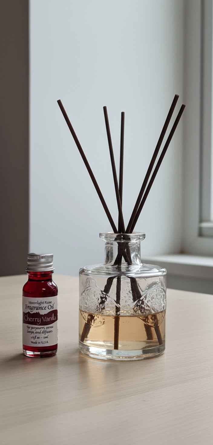 Moonlight Rose Cherry Vanilla Fragrance Oil for Captivating Aromatherapy and Home Scents