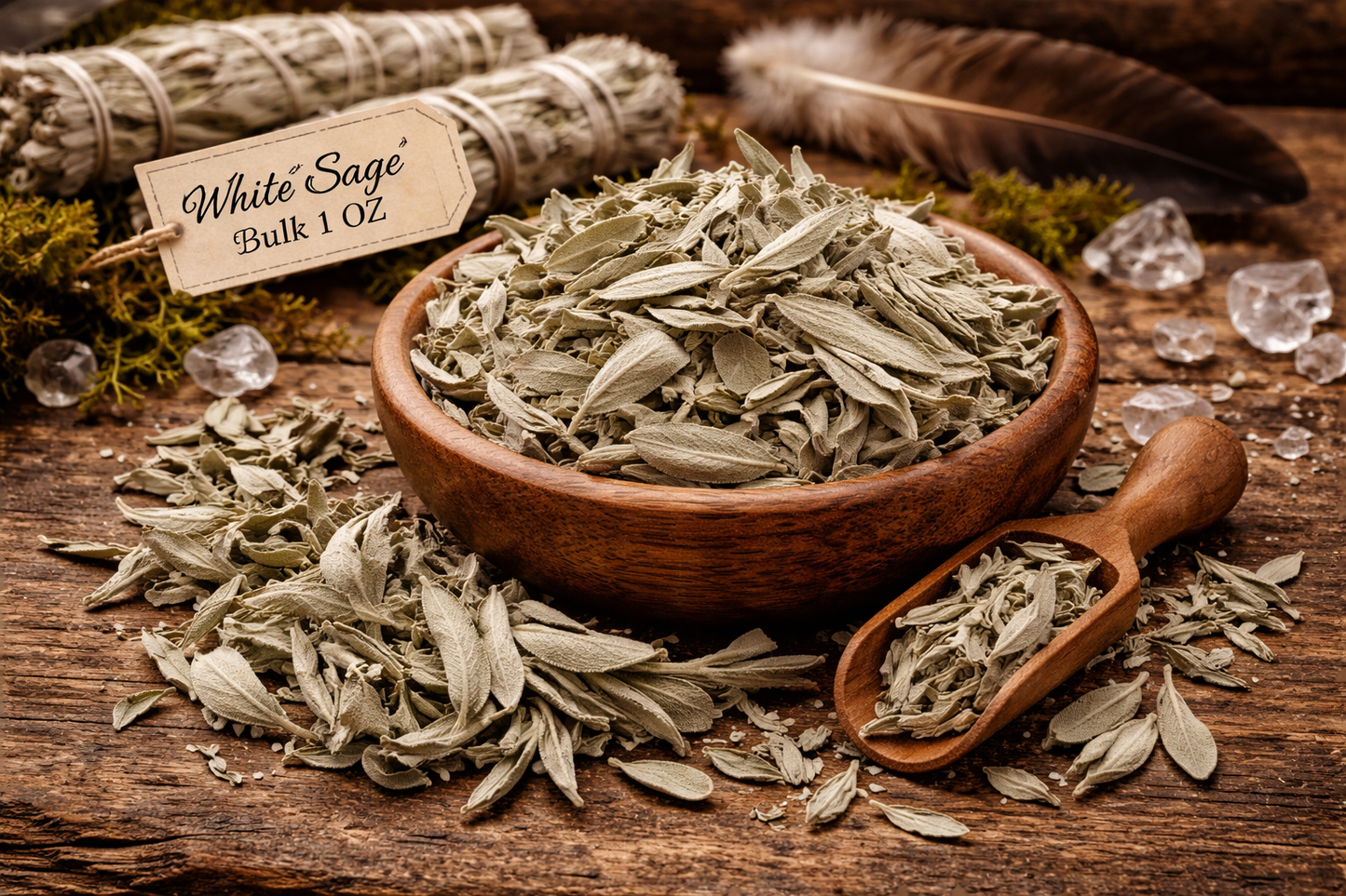 White Sage Leaves & Clusters Bulk 1 OZ