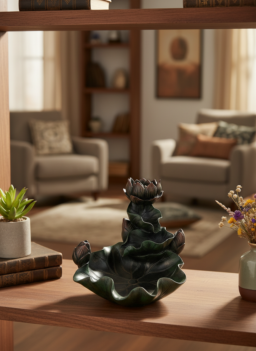 Lotus Backflow Incense Burner for Tranquil Aromatherapy and Relaxation