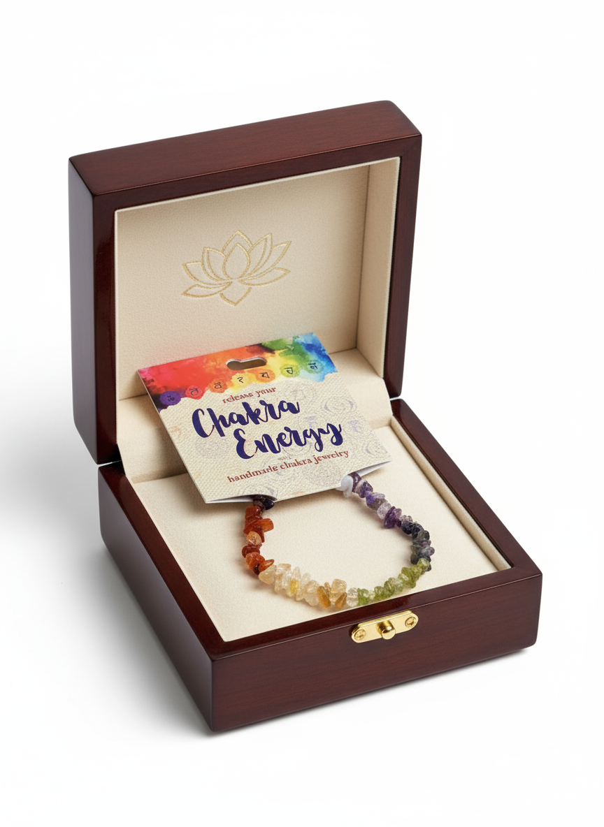 Chakra Gemstone Chip Stretch Bracelet for Energy Balance and Spiritual Healing