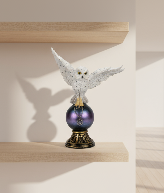 Flying Owl on Ball - Enchanting Decorative Piece for Home or Office
