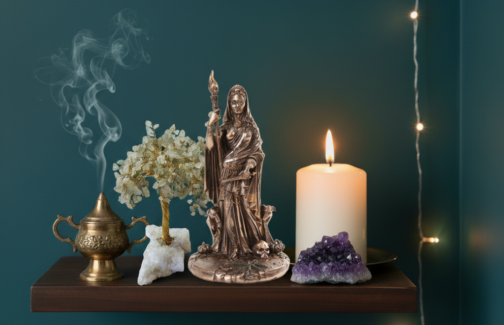 Goddess Hecate Bronze Statue for Home Decor and Spiritual Energy