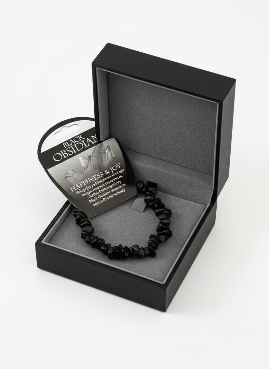 Black Obsidian Happiness & Joy Bracelet for Positive Energy and Empowerment