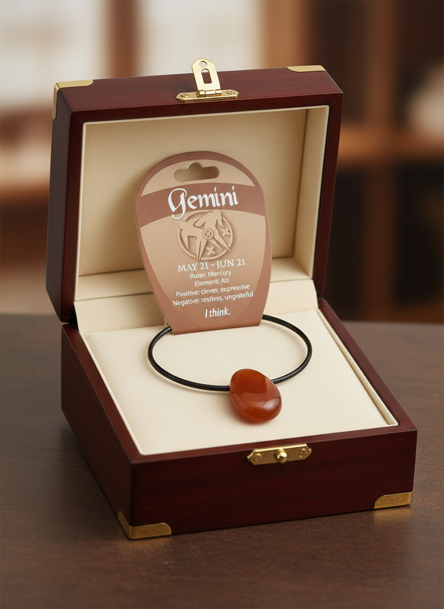 Gemini Agate Gemstone Necklace - Unique Healing Gemstone Jewelry