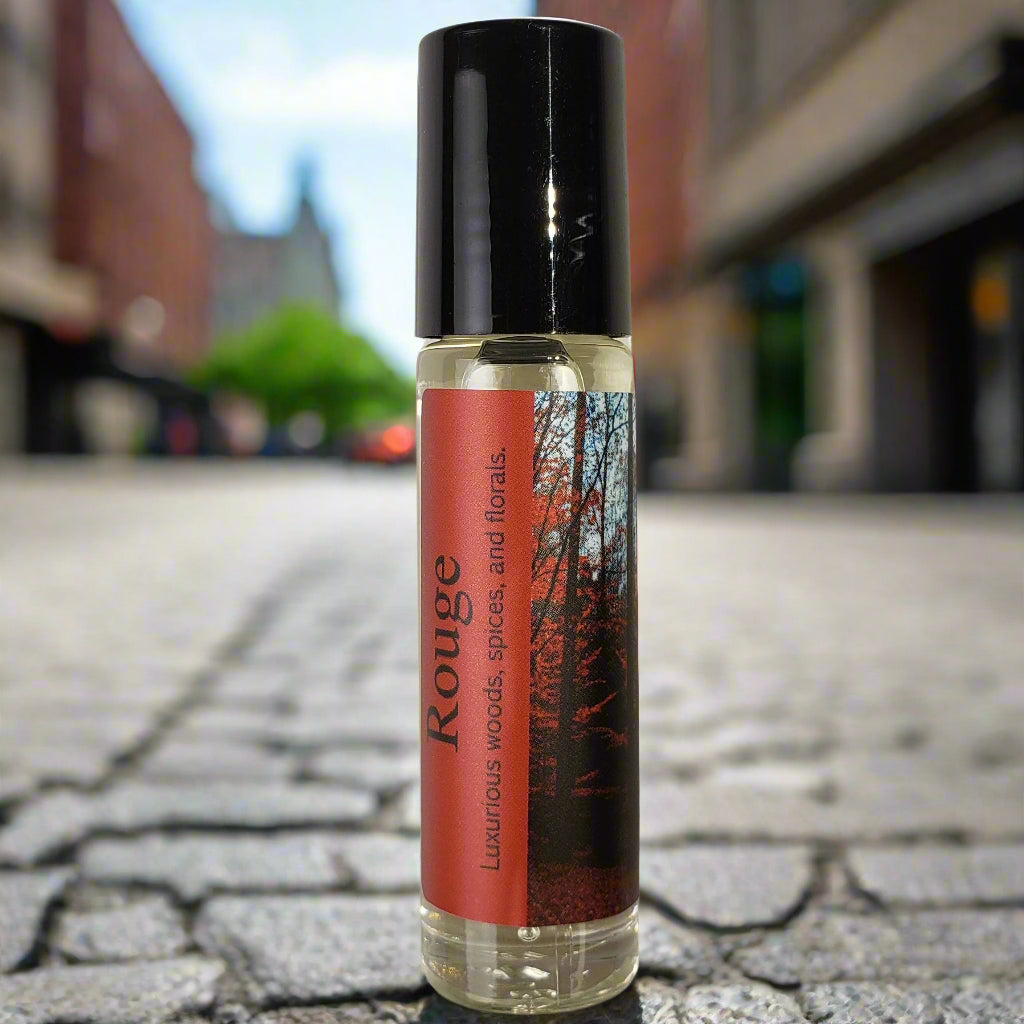 Shadow Scents Rouge Roll-On Perfume Body Oil – A Luxurious Woods, Spices & Floral Fragrance Oil - A Long-lasting Woodsy Unisex Scent