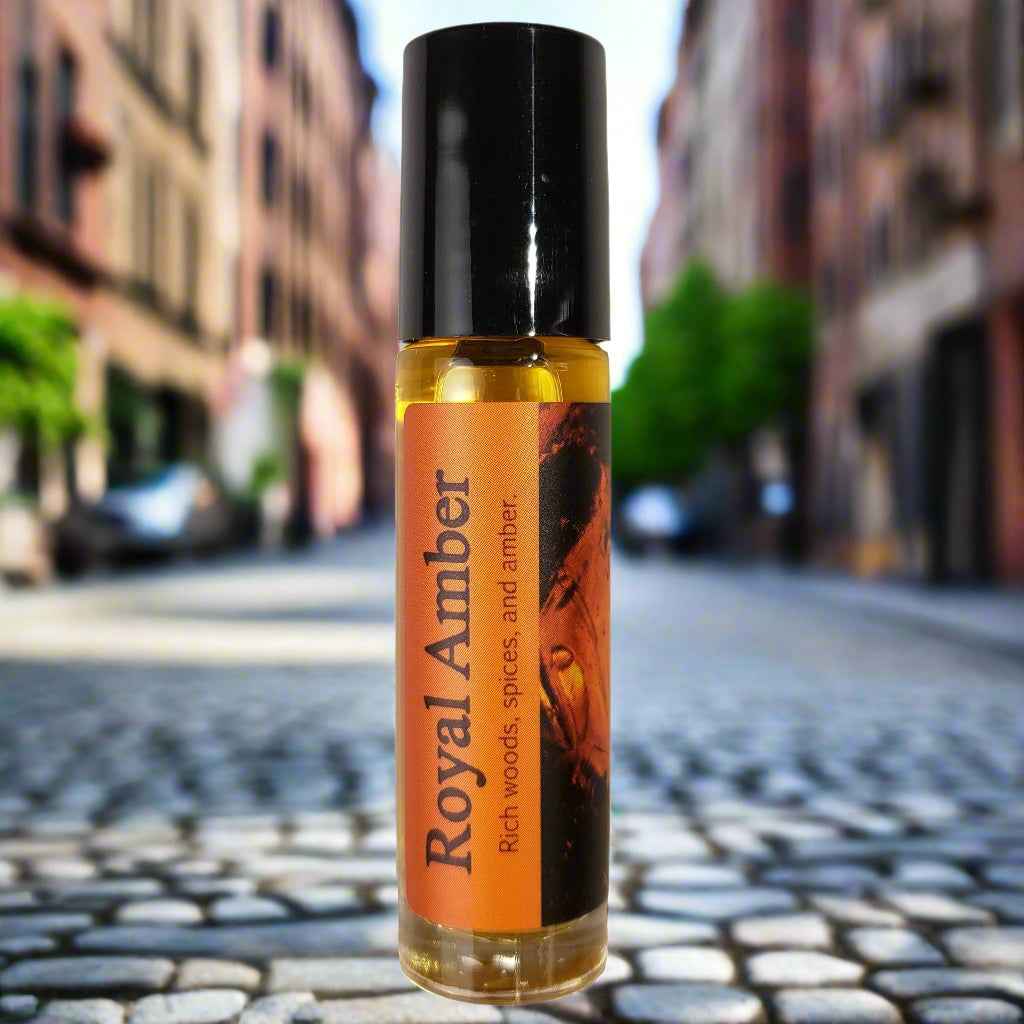 Shadow Scents Royal Amber Roll-On Perfume Body Oil – Rich, Woody & Spicy Tunisian Amber Unisex Fragrance Oil