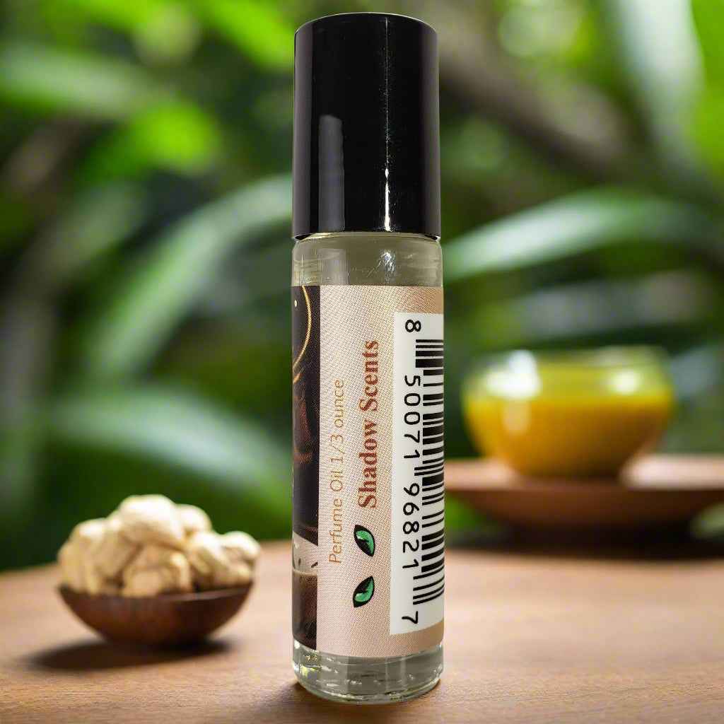 Shadow Scents White Tea & Ginger Roll-On Perfume Body Oil – Clean Tea Fragrance with Ginger & Spices, Unisex Perfume Oil