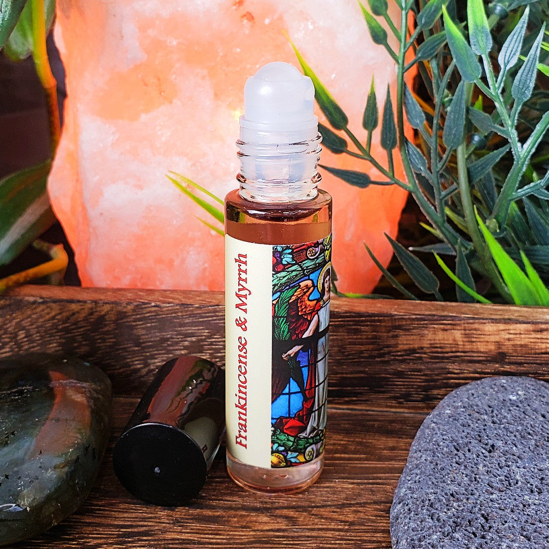 Shadow Scents Frankincense and Myrrh Roll-On Perfume Body Oil – Warm, Spicy Woods and Resins – Unisex Body Oil