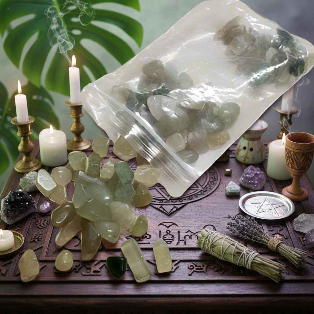 Green Aventurine Tumbled Chips from India - 3 Ounces