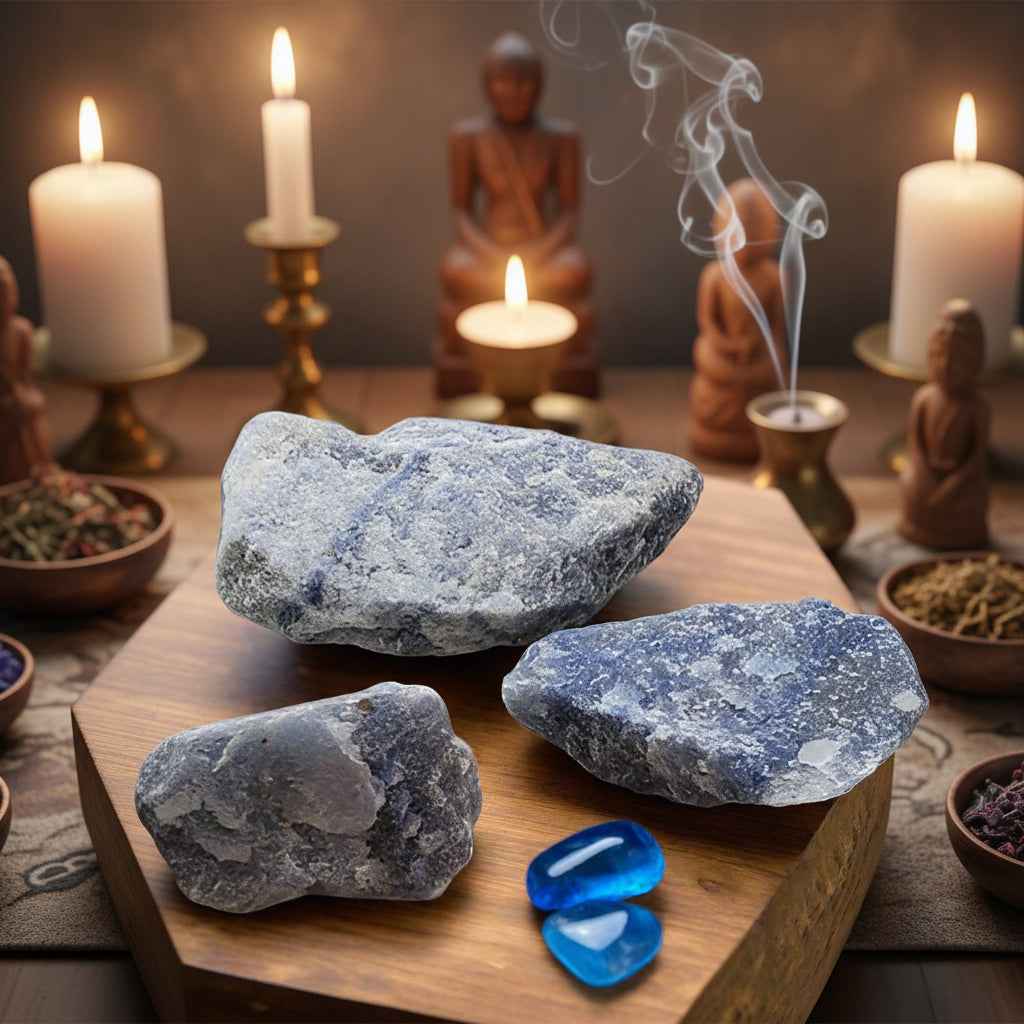Rough Blue Quartz Stones for Peace and Tranquility