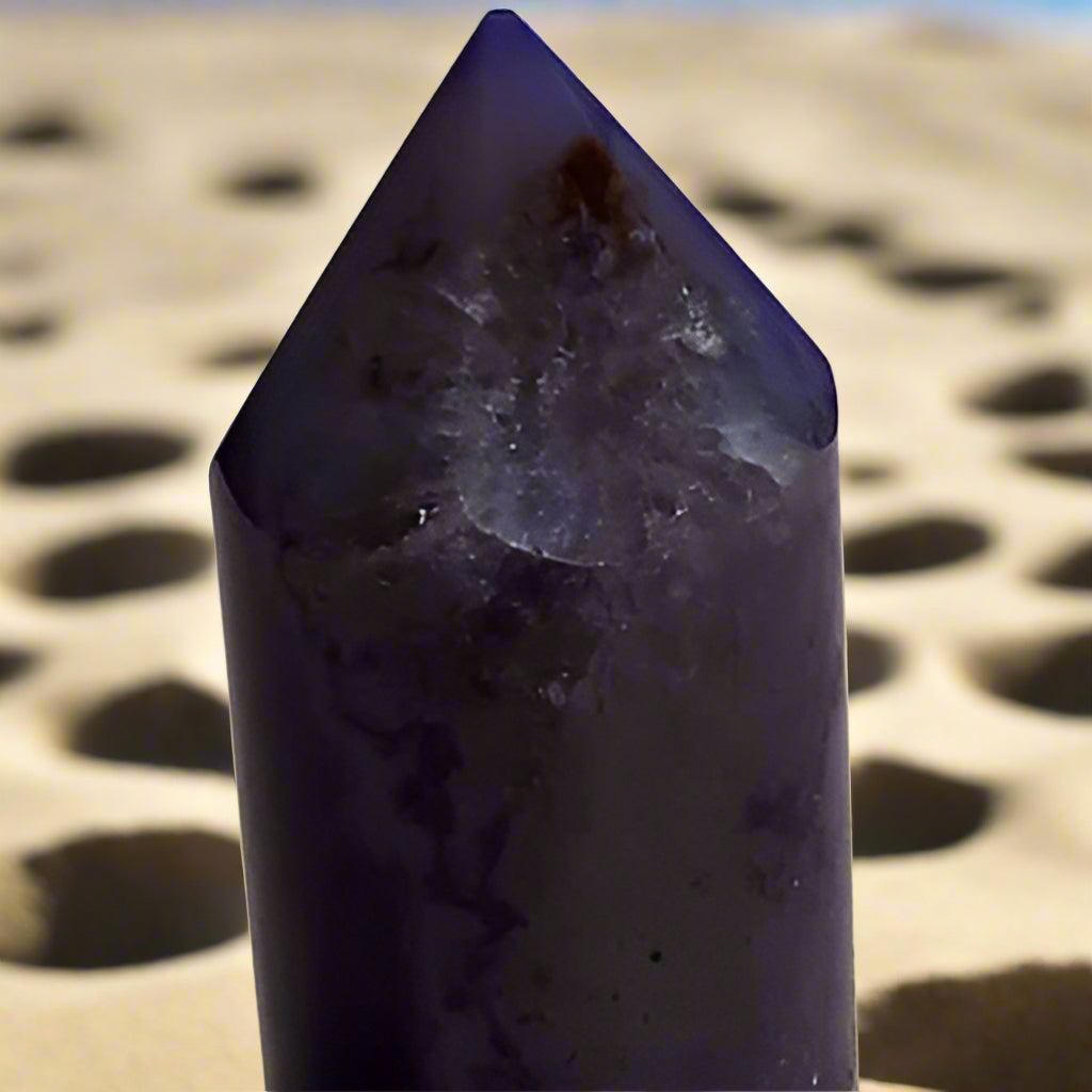 Purple Dyed Agate Tower 3.5 Inches Tall