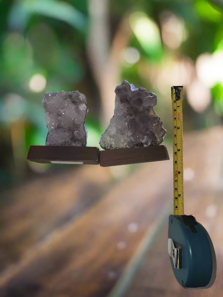 Light Purple Amethyst Druzy on Wood Base