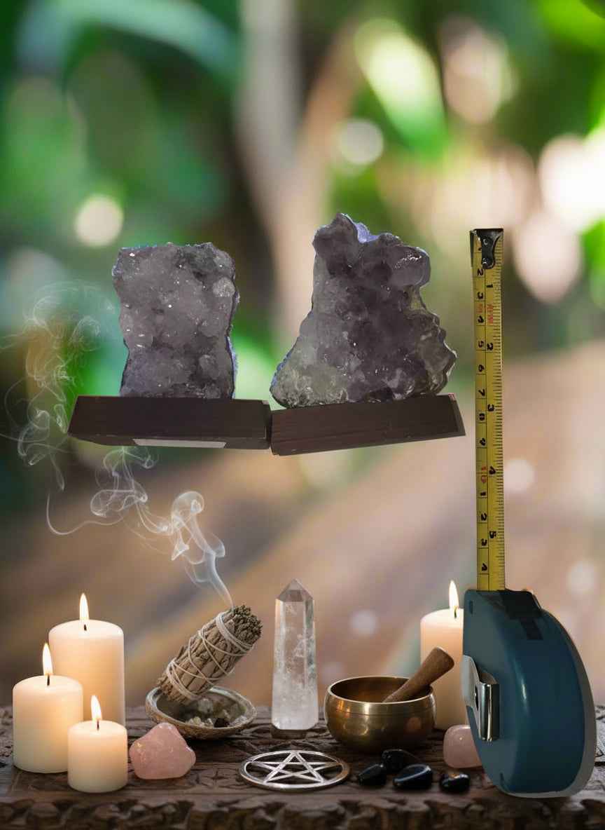 Light Purple Amethyst Druzy on Wood Base