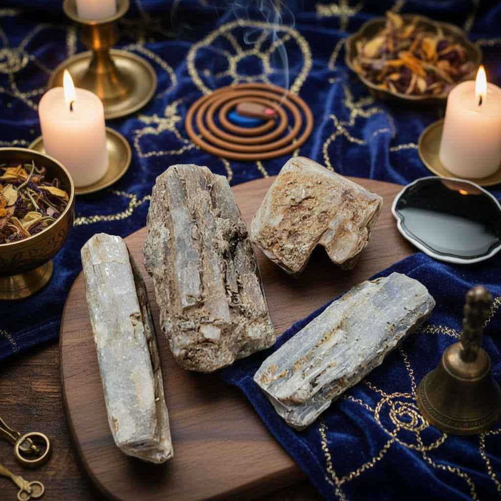 Blue Kyanite Rough Gemstone Chunks to Help With Calming