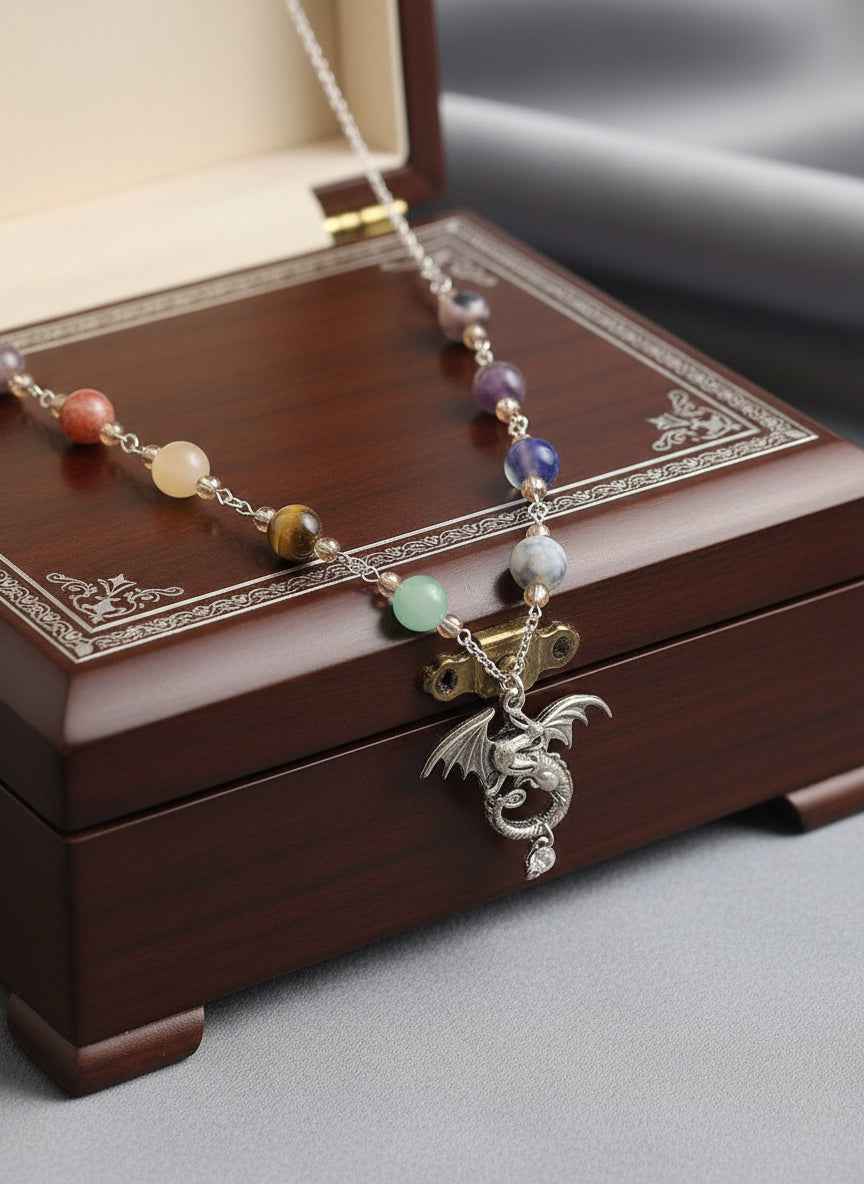 Dragon Pendant on Beaded Necklace