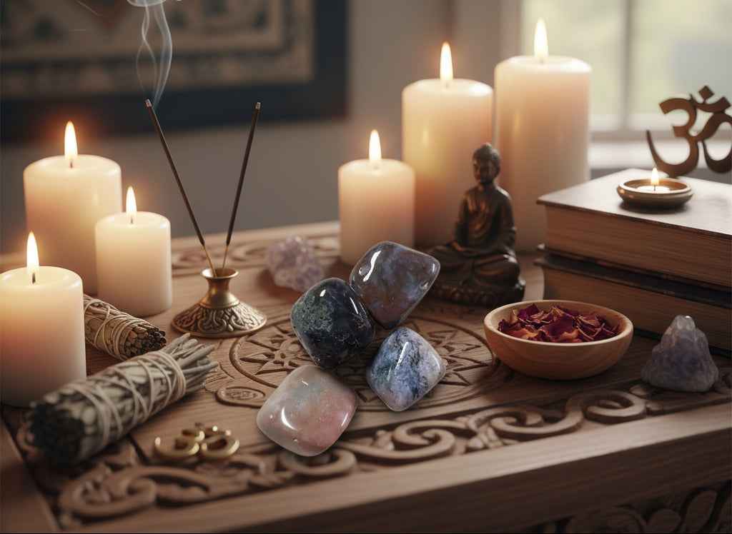 Indian Agate Tumbled Stone for Healing and Meditation