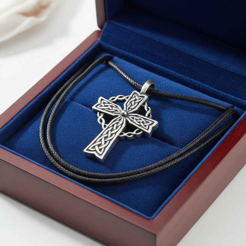 Celtic Visions Celtic Cross Pendant - Carded Design For Meaningful Elegance