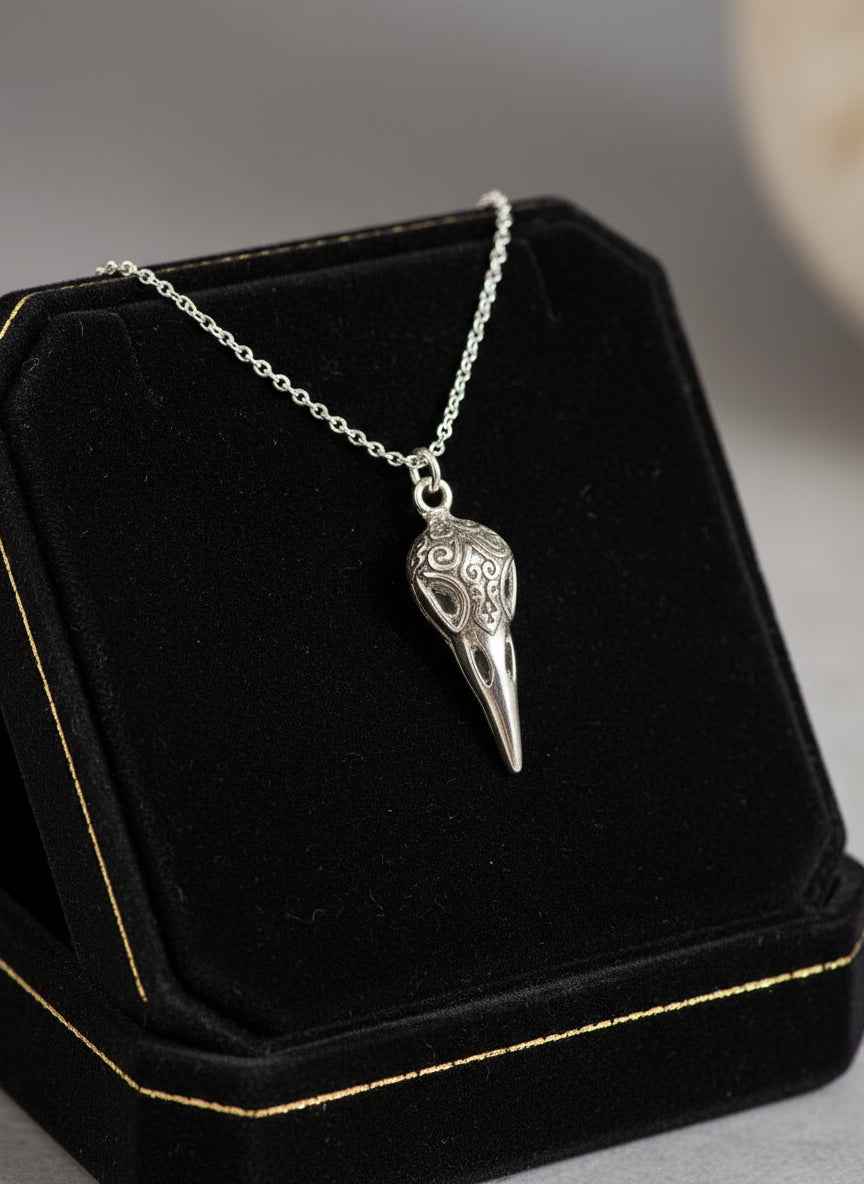 Raven Skull Necklace