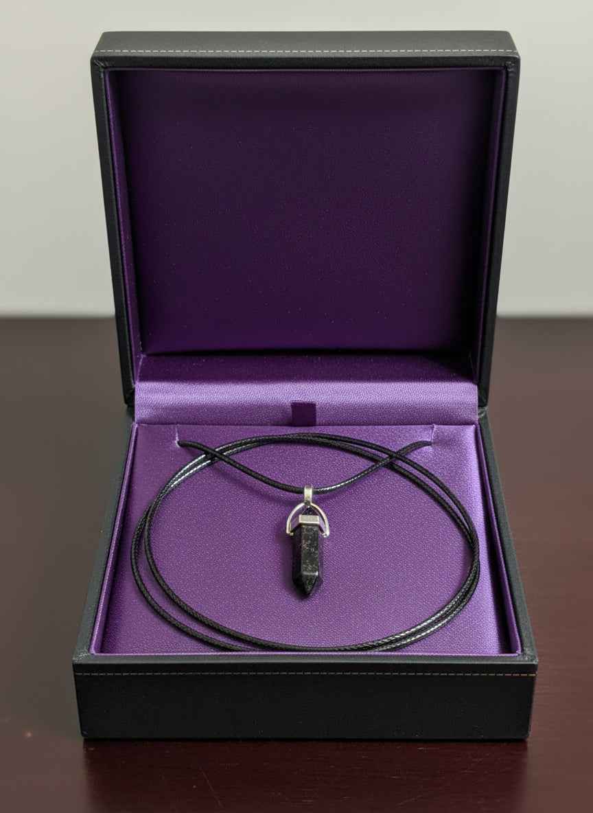 Brecciated Red Jasper Pencil Point Pendant Necklace