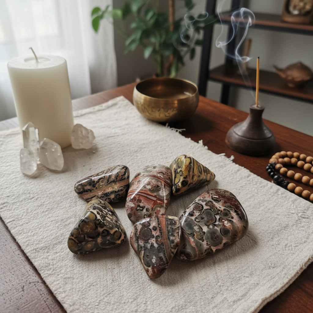 Leopardskin Tumbled Gemstone for Healing and Spiritual Practices