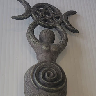 Spiral Triple Moon Goddess Statue