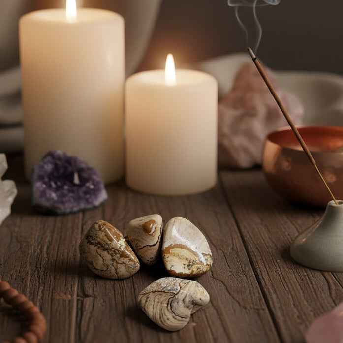 Picture Jasper Tumbled Gemstone to Stimulate Creativity