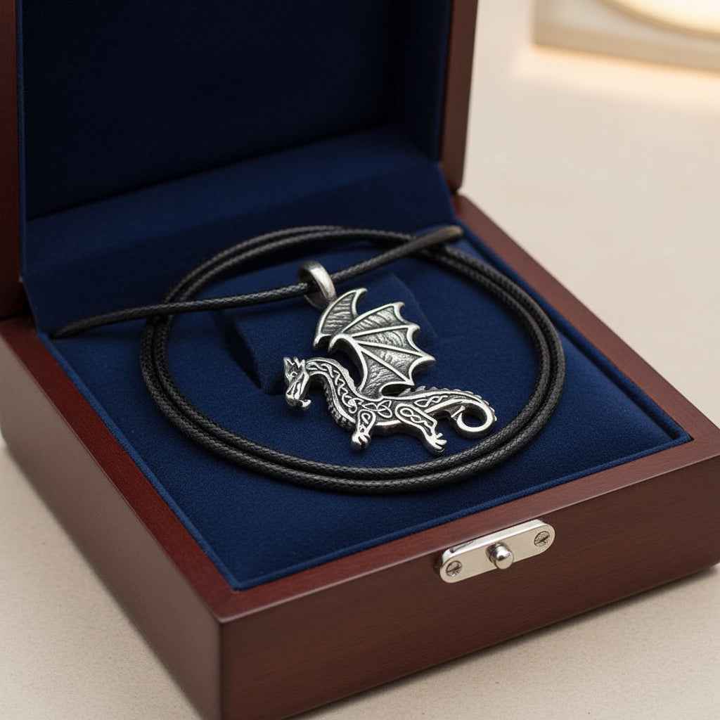 Celtic Visions Dragon Pendant - Enchanting Mythical Jewelry for Unique Style