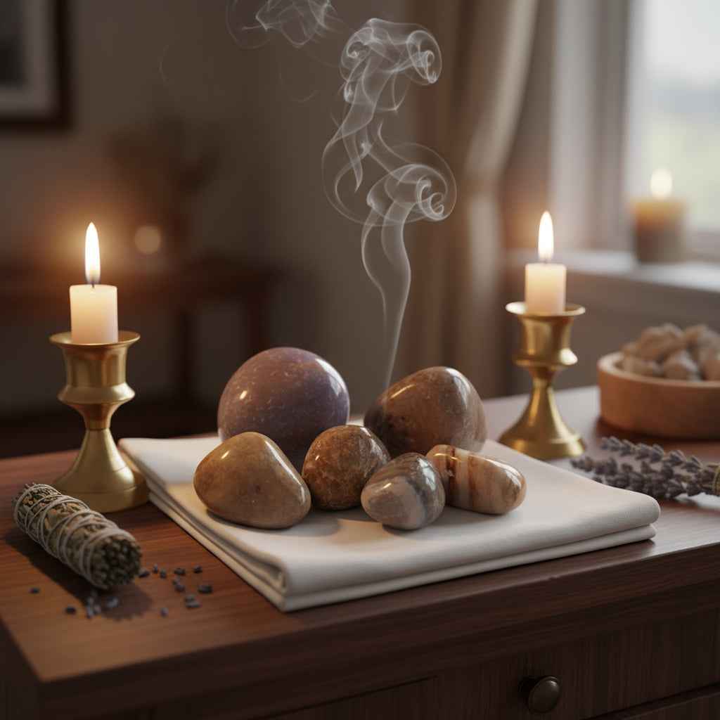 Painted Agate Tumbled Stones for Healing and Decor