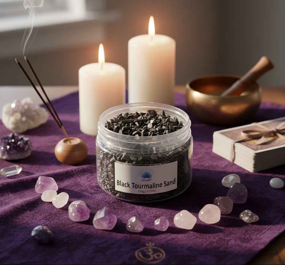 Black Tourmaline Sand/Fine Chips 200gm for Protection and Grounding