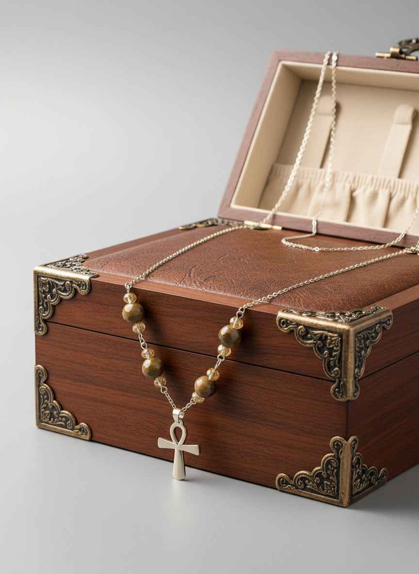 Ankh Pendant Beaded Necklace