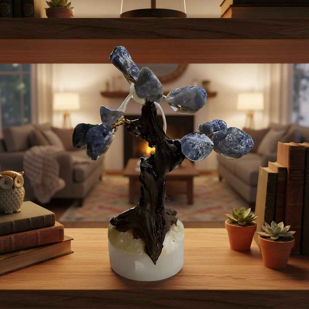 Rough Sodalite Aventurine Gem Tree 3-4 Inches Tall for Natural Decor