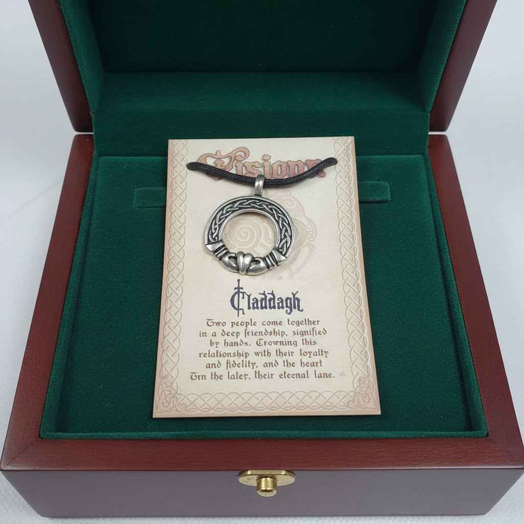 Celtic Visions Claddagh Pendant - Timeless Irish Heritage Jewelry