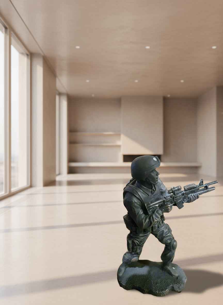 Military Soldier Ready For Action Statue