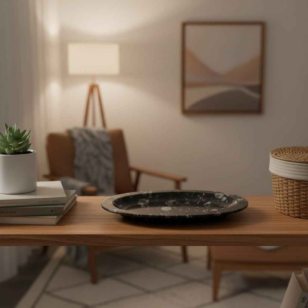Orthoceras Fossil Plate - Unique Natural Decor for Home and Office