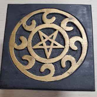 Pentacle Wooden Altar Table for Rituals and Spiritual Practices