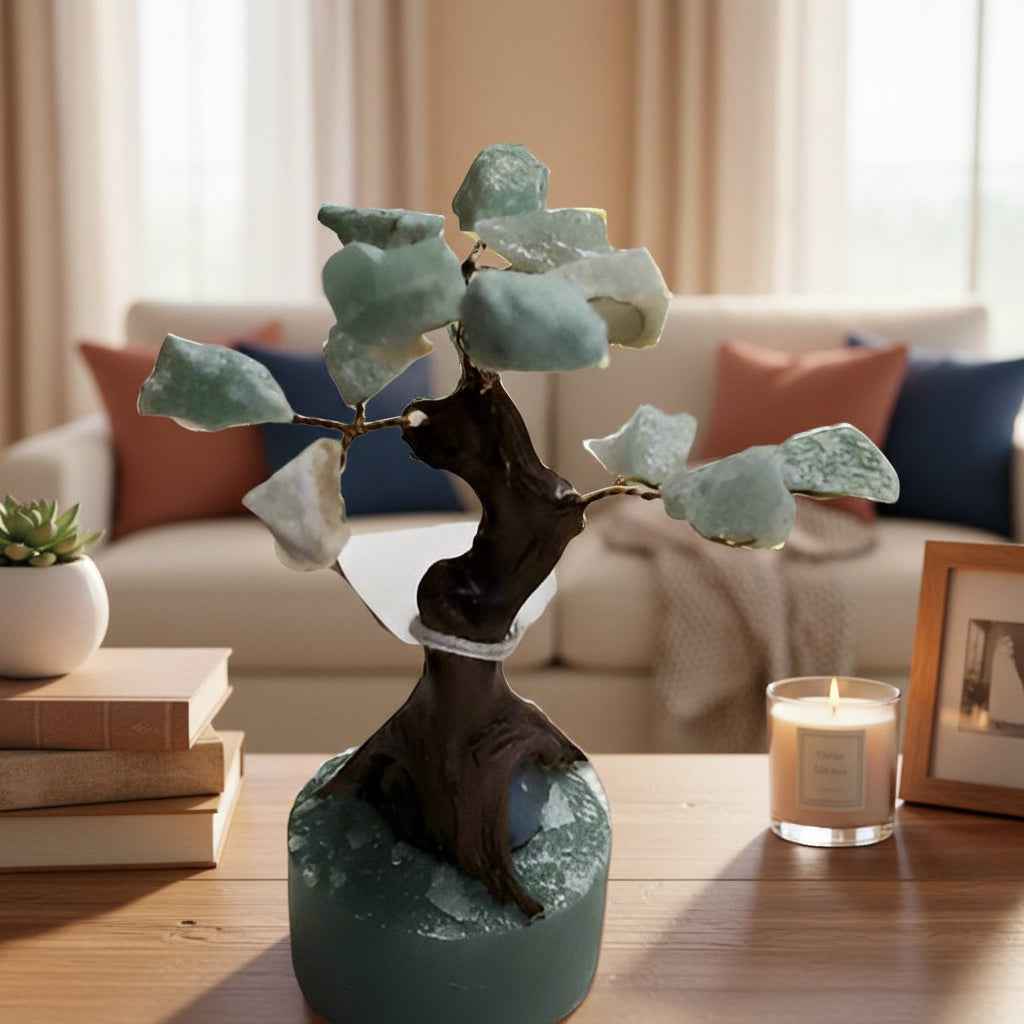 Rough Green Aventurine Gem Tree 3-4 Inches Tall for Healing and Decor