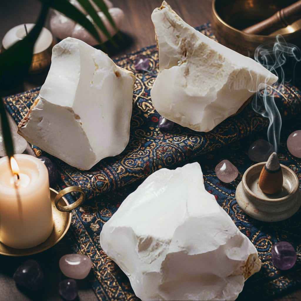 White Jade Rough Stone - Natural Healing Crystal for Wealth