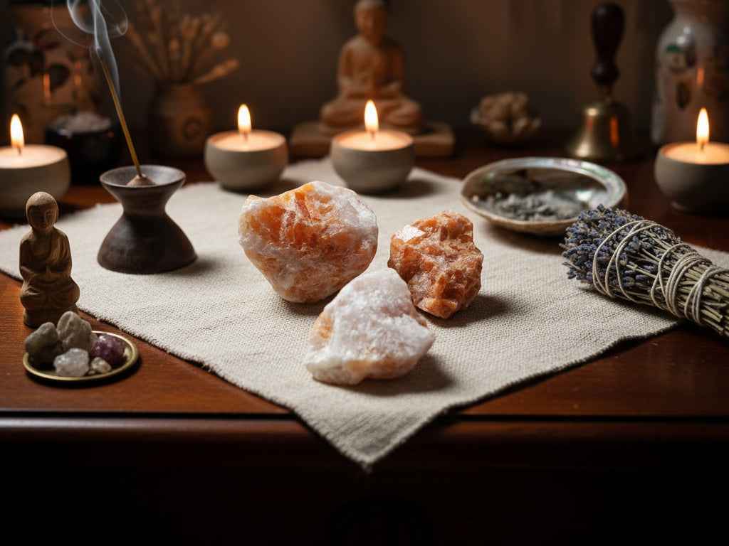 Rough Orange Calcite Stones