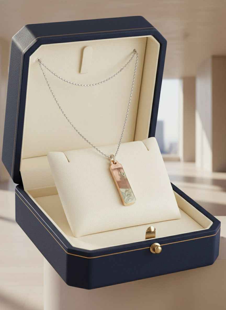 Moon Phase Bar Pendant Necklace