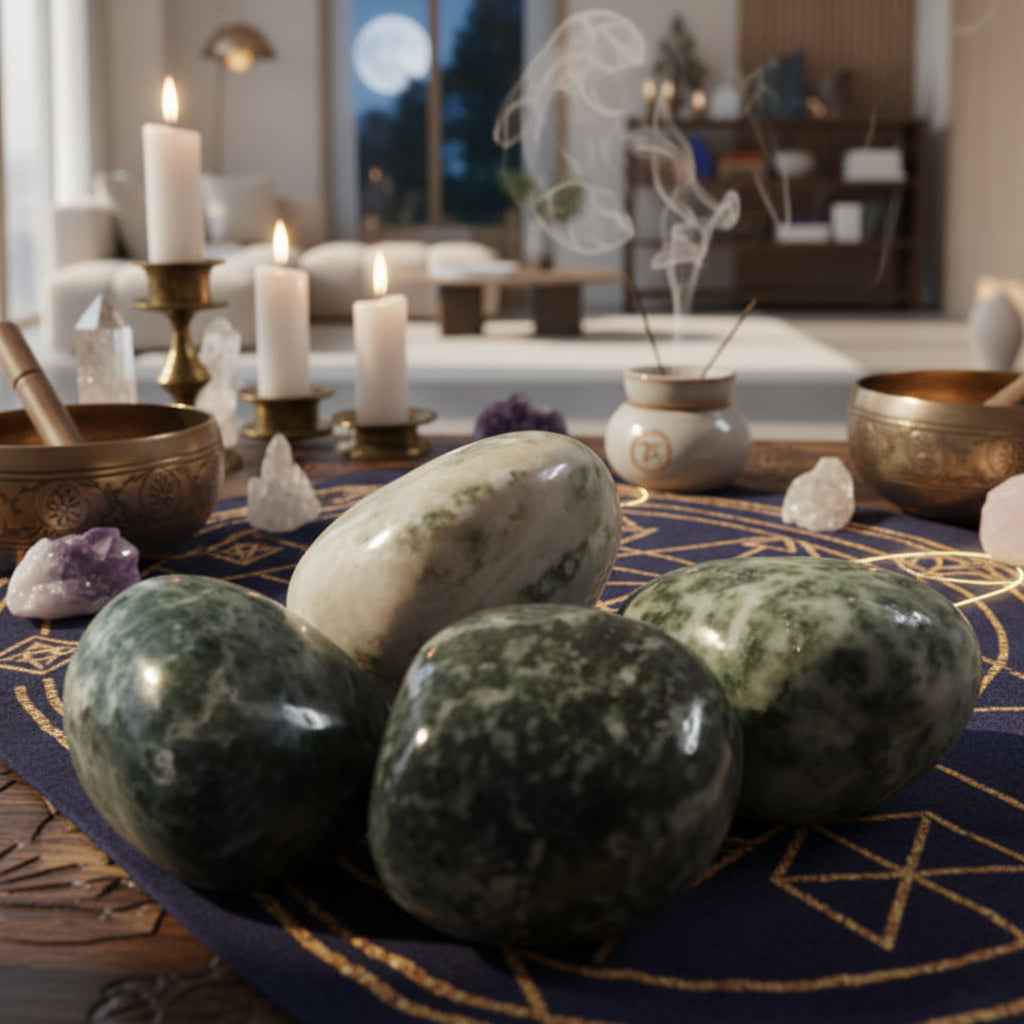 Snake Dragon Jade Tumbled Stones - Enhance your meditation