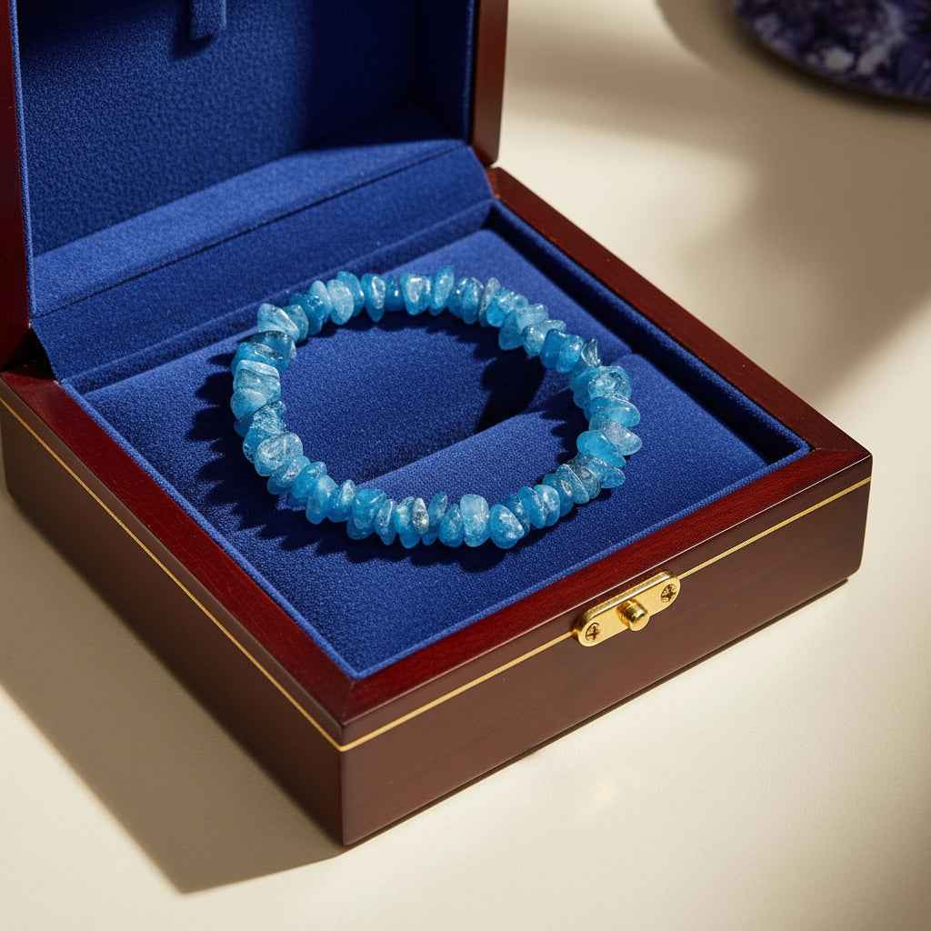 Apatite Chip Gemstone Bracelet - Natural Healing Stones for Peace and Clarity